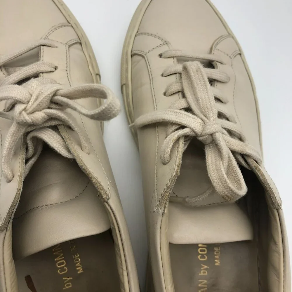 Woman By Common Projects Achilles Leather Sneakers EU‎ 36 US 6 Beige Cream Low